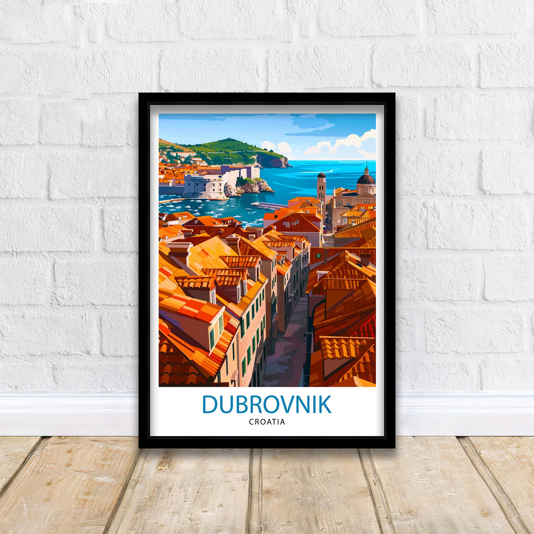 Dubrovnik Croatia Travel Poster Dubrovnik