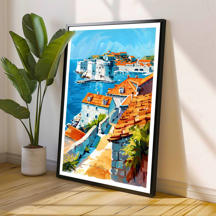 Dubrovnik Croatia Travel Print Dubrovnik Wall Decor Dubrovnik Poster Croatia Travel Prints Dubrovnik Art Print Dubrovnik Illustration