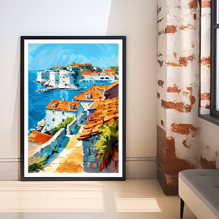 Dubrovnik Croatia Travel Print Dubrovnik Wall Decor Dubrovnik Poster Croatia Travel Prints Dubrovnik Art Print Dubrovnik Illustration