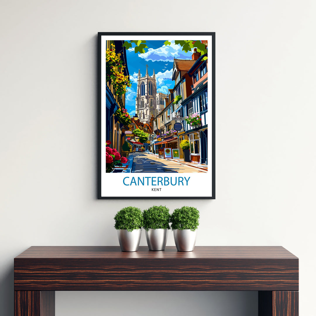 Canterbury England Travel Print Wall Decor Wall Art Canterbury Wall Hanging Home Décor Canterbury Gift Art Lovers British Art Lover Gift