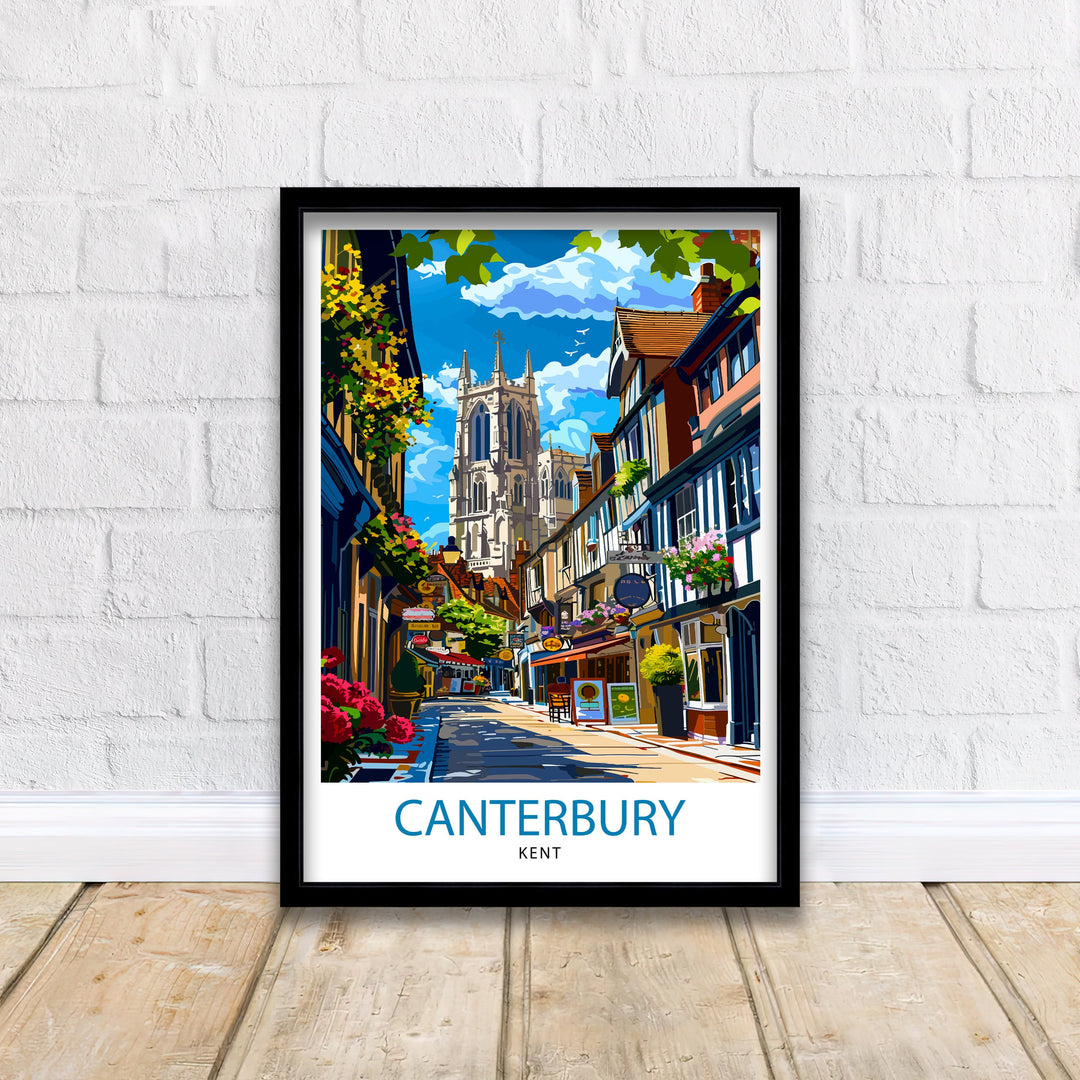 Canterbury England Travel Print Wall Decor Wall Art Canterbury Wall Hanging Home Décor Canterbury Gift Art Lovers British Art Lover Gift