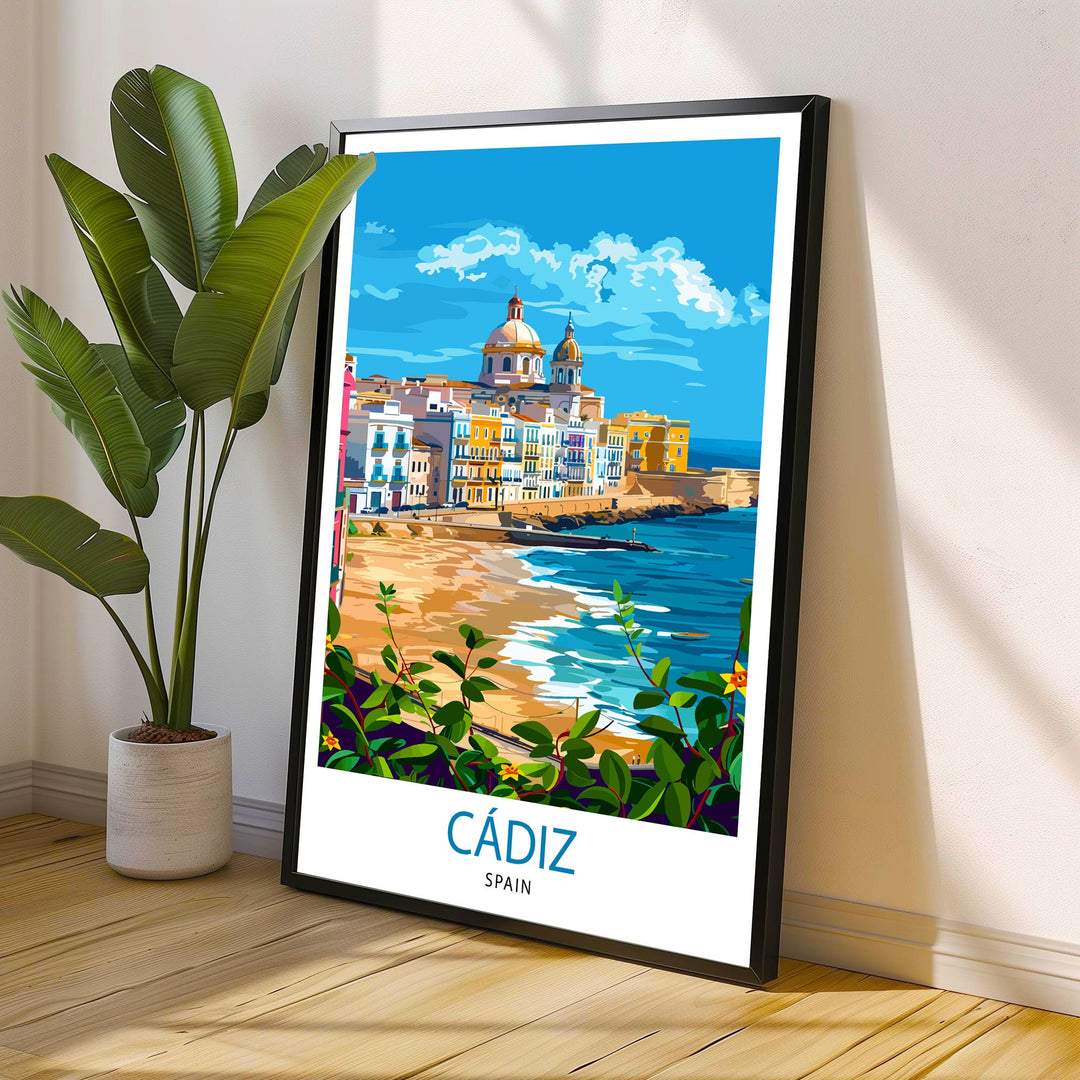 Cádiz Spain Travel Print Wall Decor Wall Art Cádiz Wall Hanging Home Décor Cádiz Gift Art Lovers Spanish Art Lover Gift Print Art