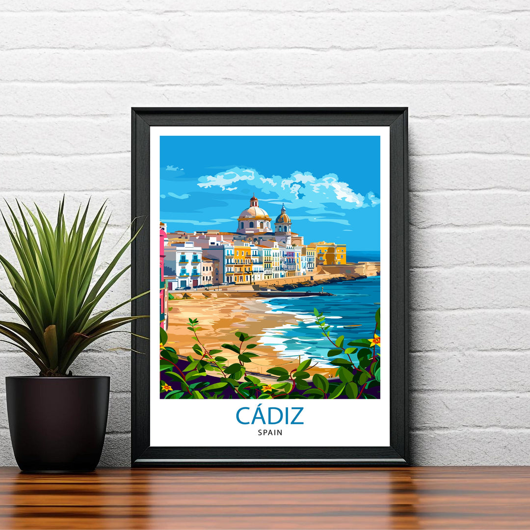 Cádiz Spain Travel Print Wall Decor Wall Art Cádiz Wall Hanging Home Décor Cádiz Gift Art Lovers Spanish Art Lover Gift Print Art