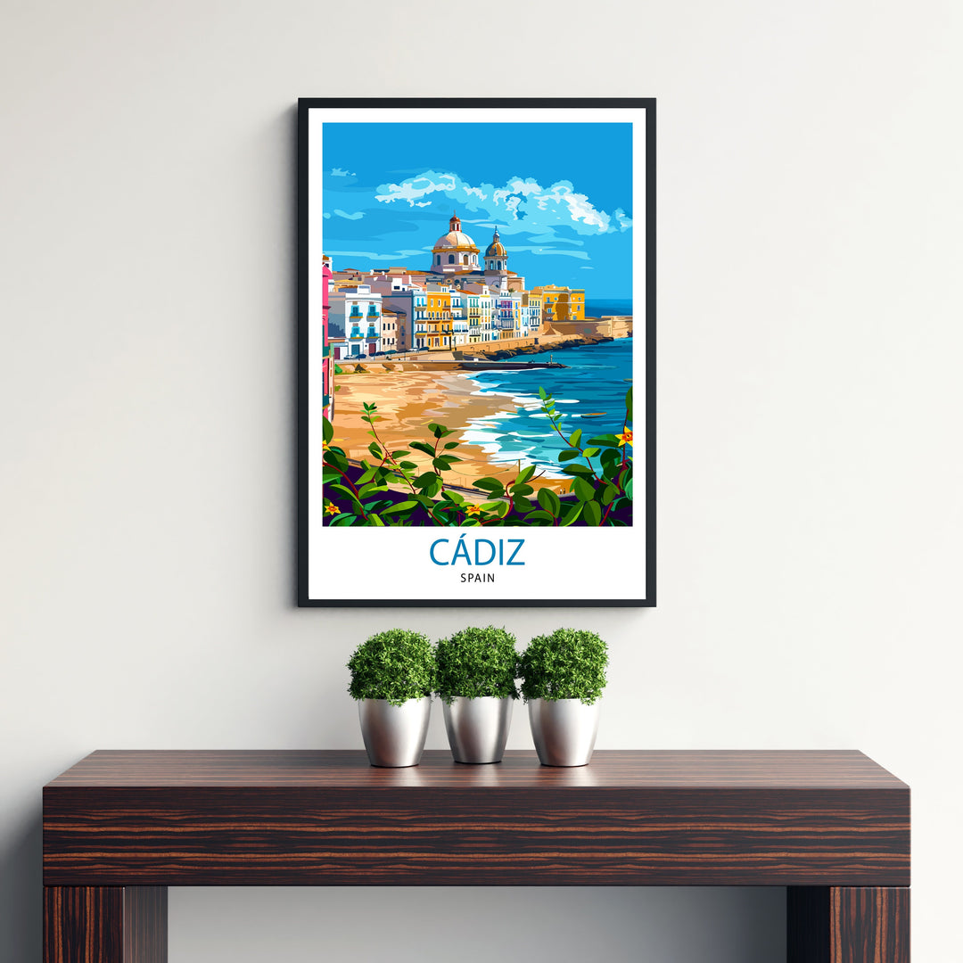 Cádiz Spain Travel Print Wall Decor Wall Art Cádiz Wall Hanging Home Décor Cádiz Gift Art Lovers Spanish Art Lover Gift Print Art