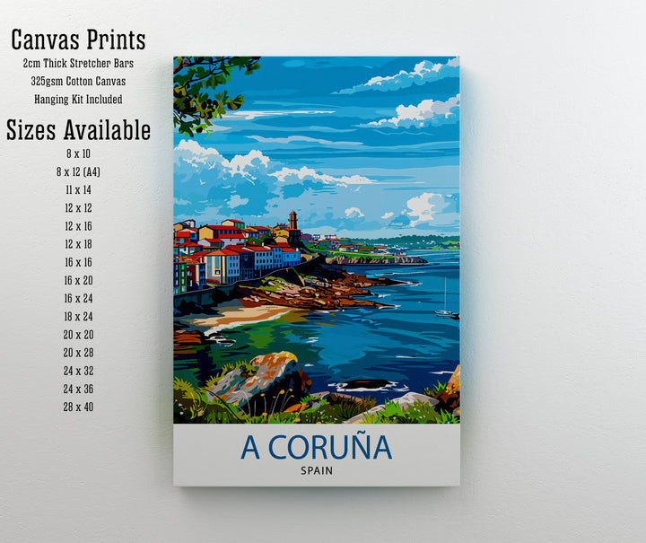 A Coruna Spain Travel Print Wall Decor Wall Art A Coruna Wall Hanging Home Décor A Coruna Gift Art Lovers Spanish Art Lover Gift Print Art