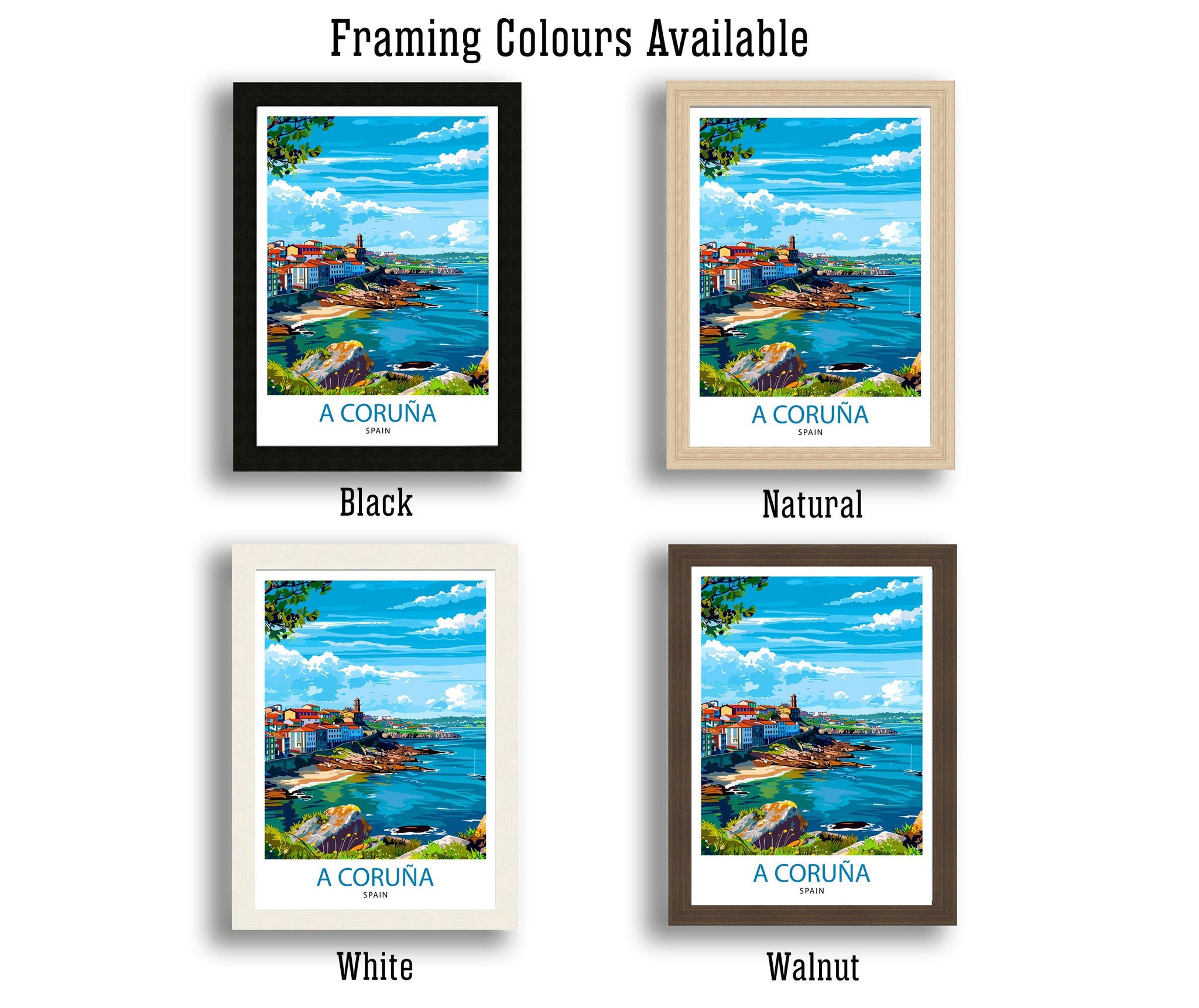 A Coruna Spain Travel Print Wall Decor Wall Art A Coruna Wall Hanging Home Décor A Coruna Gift Art Lovers Spanish Art Lover Gift Print Art