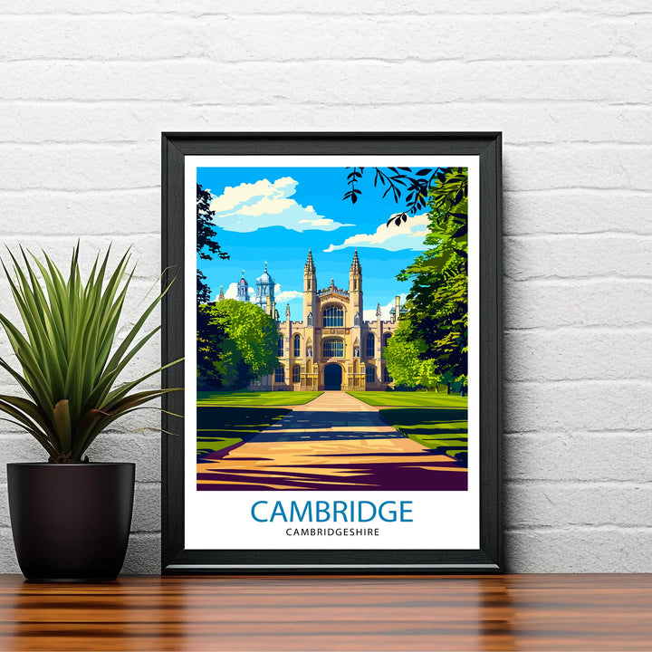 Cambridge England Travel Print Wall Decor Wall Art Cambridge Wall Hanging Home Décor Cambridge Gift Art Lovers British Art Lover Gift Print