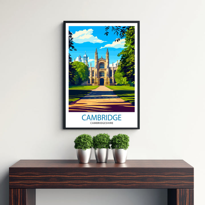 Cambridge England Travel Print Wall Decor Wall Art Cambridge Wall Hanging Home Décor Cambridge Gift Art Lovers British Art Lover Gift Print