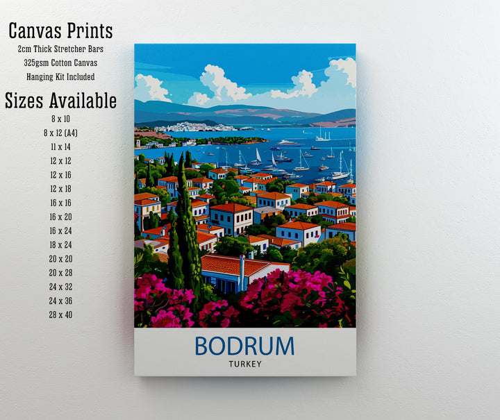 Bodrum Turkey Travel Print Bodrum Wall Decor Bodrum Poster Turkey Travel Prints Bodrum Art Print Bodrum Illustration Bodrum Wall Art