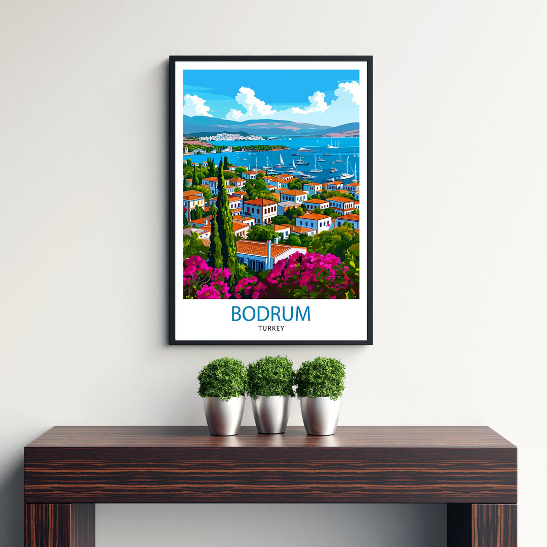 Bodrum Turkey Travel Print Bodrum Wall Decor Bodrum Poster Turkey Travel Prints Bodrum Art Print Bodrum Illustration Bodrum Wall Art