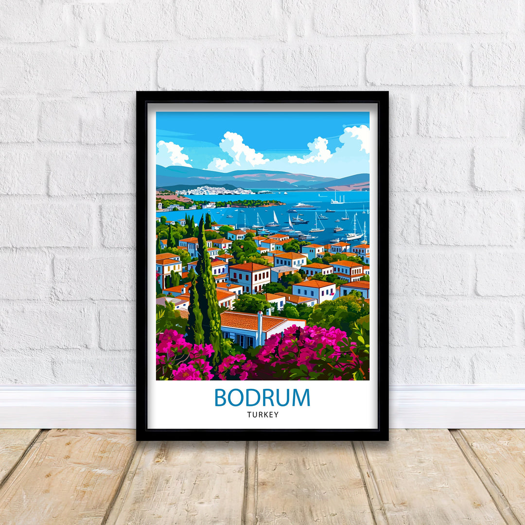 Bodrum Turkey Travel Print Bodrum Wall Decor Bodrum Poster Turkey Travel Prints Bodrum Art Print Bodrum Illustration Bodrum Wall Art