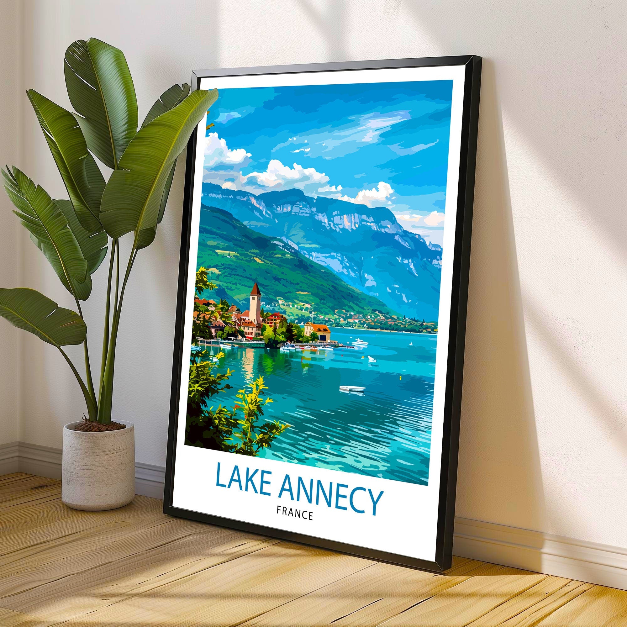 Annecy France Travel Poster Annecy Wall Art France Travel Poster Annecy Lake Illustration Gift for Annecy Traveler Annecy Home Decor