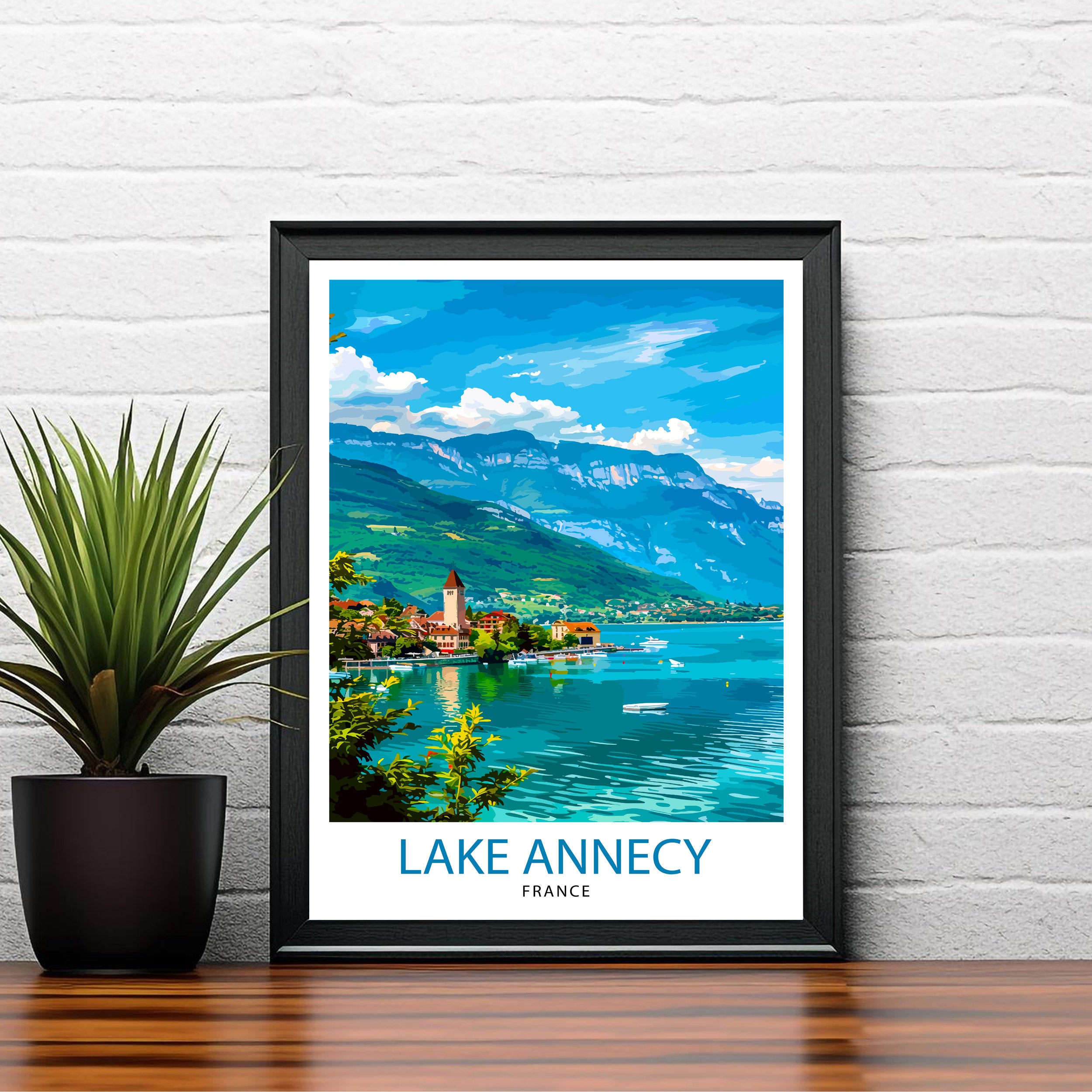 Annecy France Travel Poster Annecy Wall Art France Travel Poster Annecy Lake Illustration Gift for Annecy Traveler Annecy Home Decor