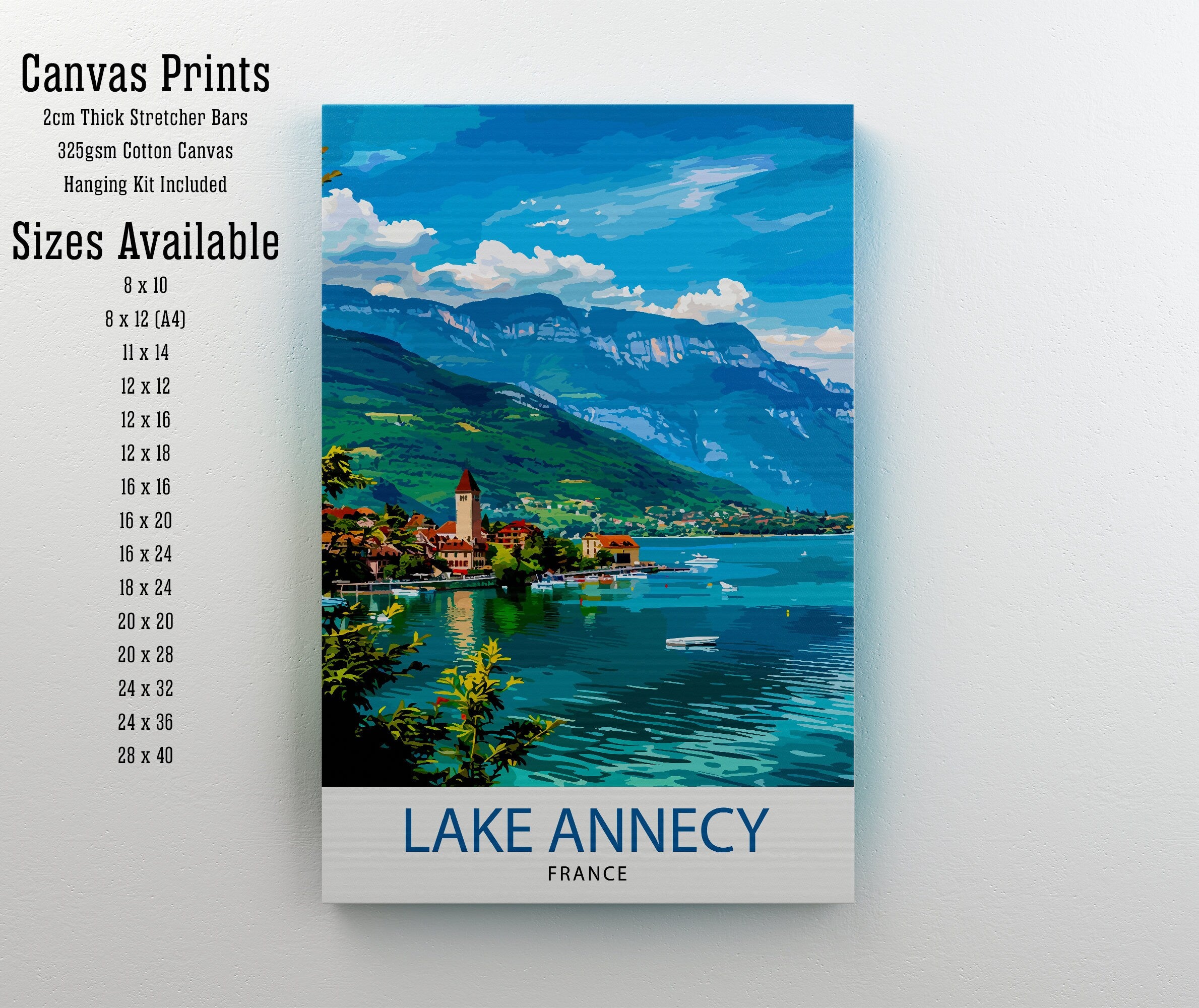 Annecy France Travel Poster Annecy Wall Art France Travel Poster Annecy Lake Illustration Gift for Annecy Traveler Annecy Home Decor