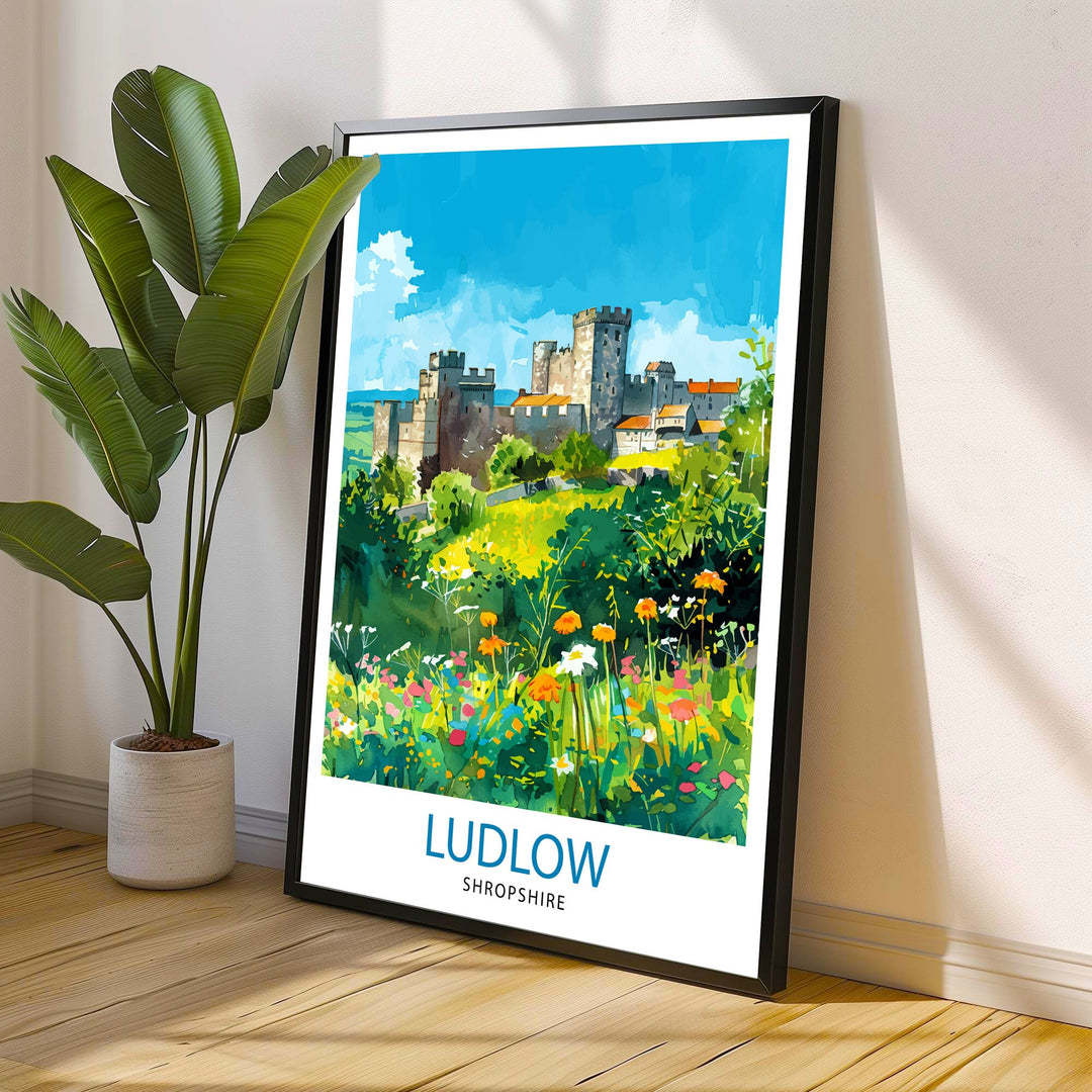 Ludlow Shropshire Travel Print Wall Decor Wall Art Ludlow Wall Hanging Home Décor Ludlow Gift Art Lovers English Art Lover Gift Print Art