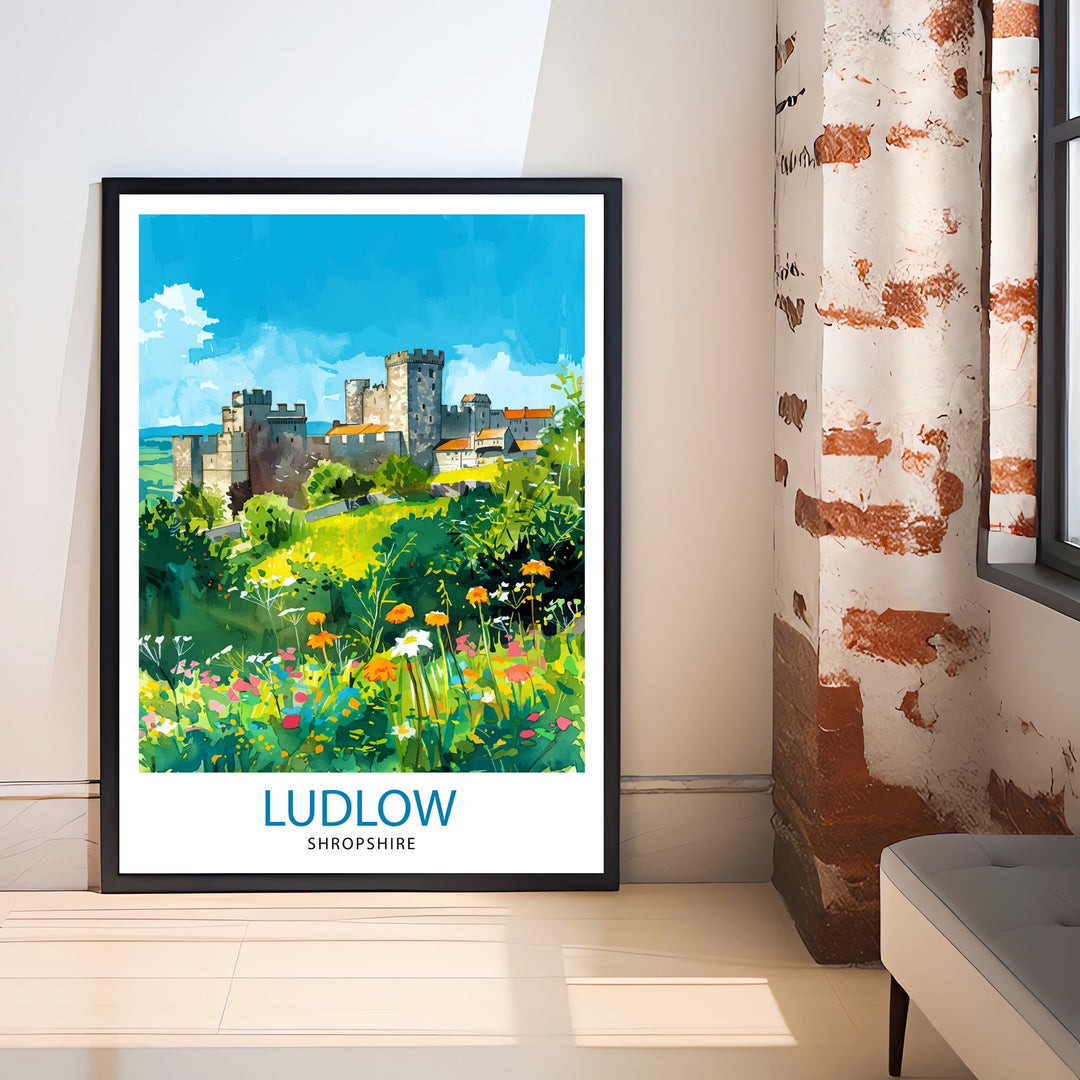 Ludlow Shropshire Travel Print Wall Decor Wall Art Ludlow Wall Hanging Home Décor Ludlow Gift Art Lovers English Art Lover Gift Print Art