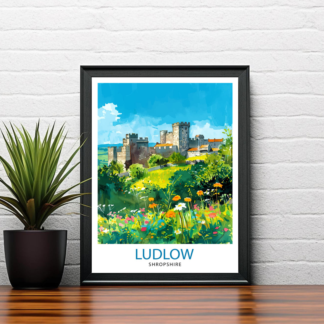 Ludlow Shropshire Travel Print Wall Decor Wall Art Ludlow Wall Hanging Home Décor Ludlow Gift Art Lovers English Art Lover Gift Print Art