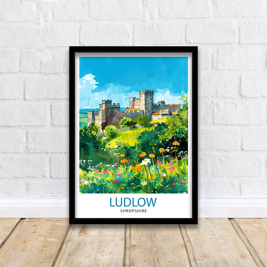 Ludlow Shropshire Travel Print Wall Decor Wall Art Ludlow Wall Hanging Home Décor Ludlow Gift Art Lovers English Art Lover Gift Print Art