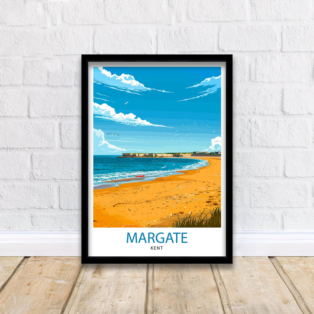 Margate Beach Kent Travel Print Wall Decor Wall Art Margate Beach Wall Hanging Home Décor Margate Beach Gift Art Lovers British Art Lover