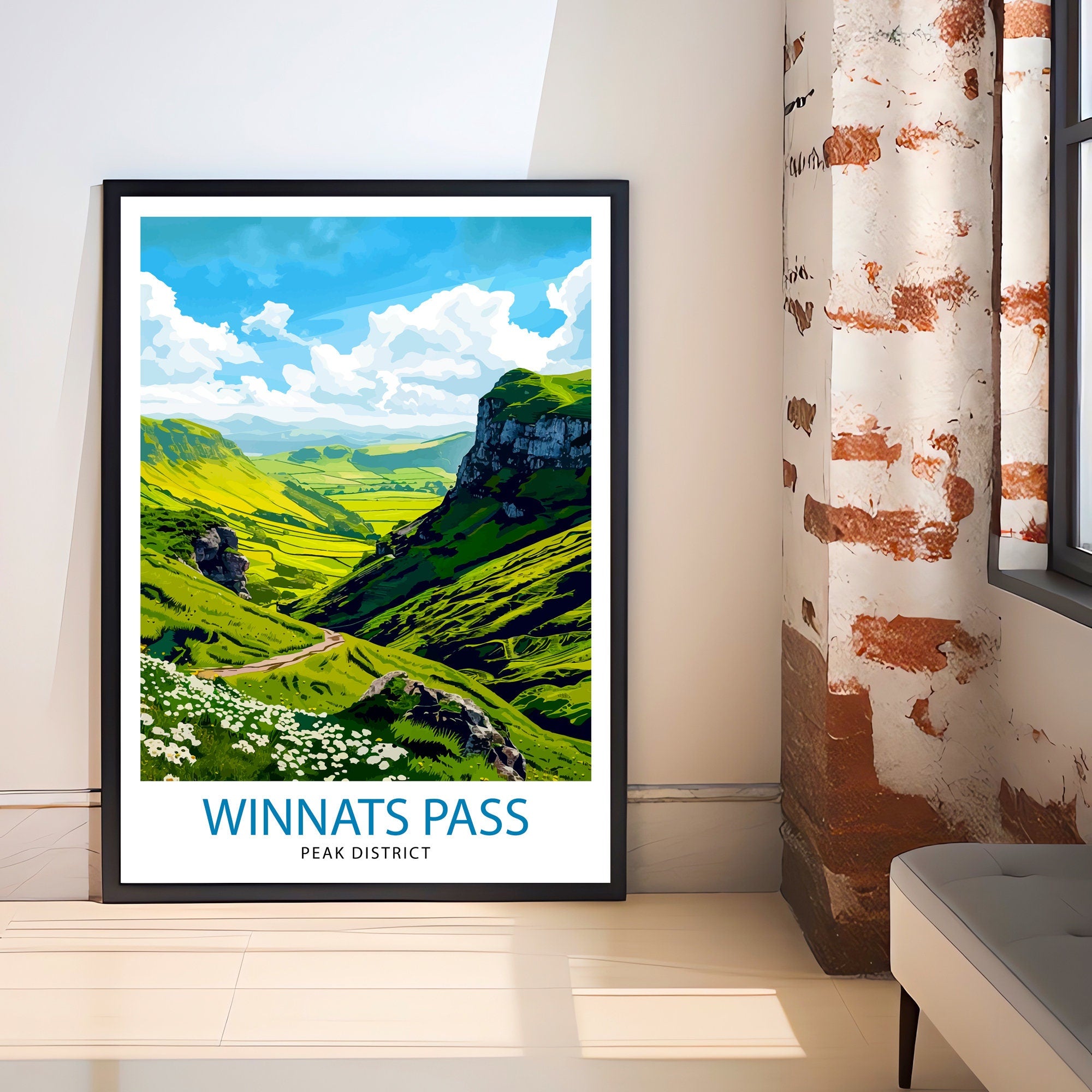 Winnats Pass Peak District Travel Poster