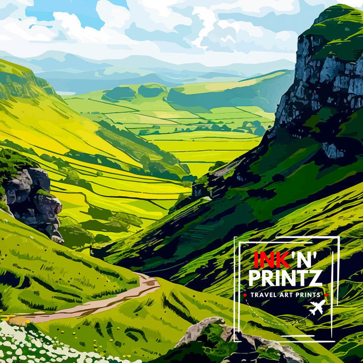 Winnats Pass Peak District Travel Poster