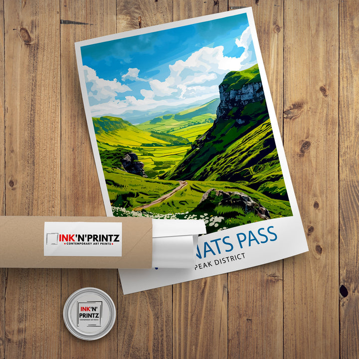 Winnats Pass Peak District Travel Poster