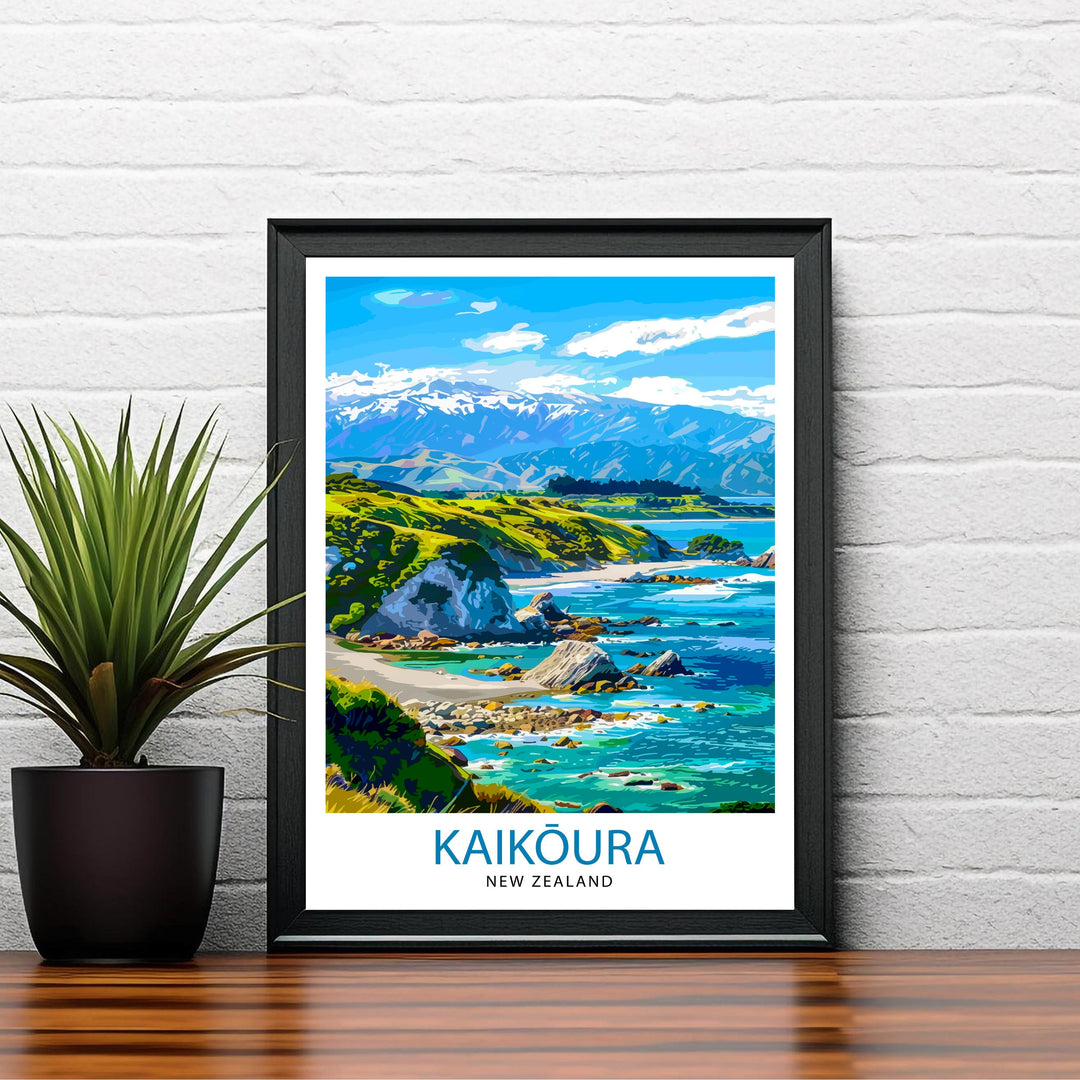 Kaikōura New Zealand Travel Poster