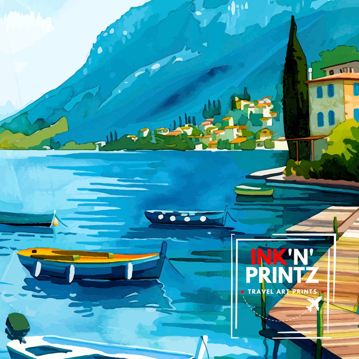 Lake Garda Italy Travel Print Wall Decor Wall Art Lake Garda Wall Hanging Home Décor Lake Garda Gift Art Lovers Italian Art Lover Gift