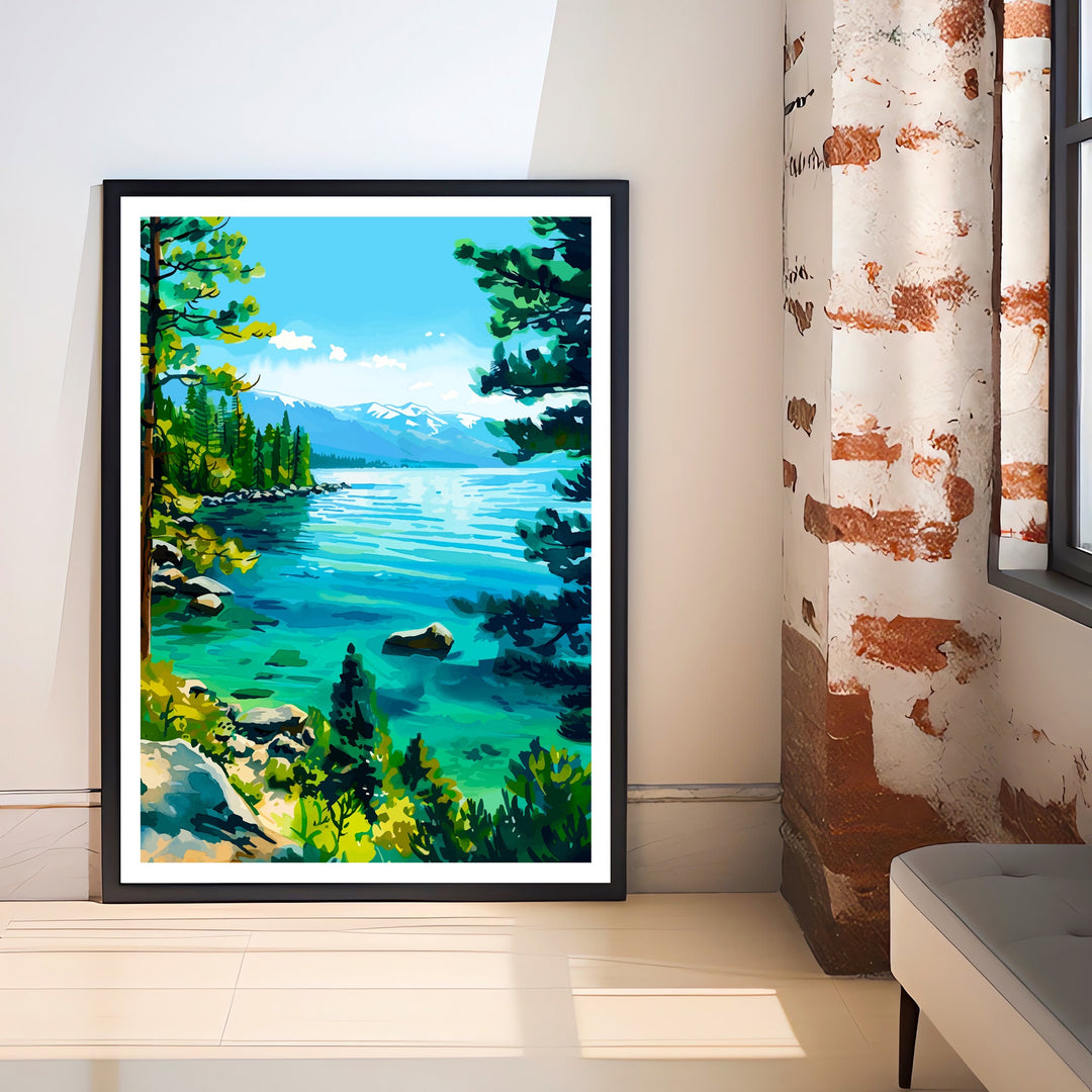 Lake Tahoe Travel Print Wall Decor Wall Art Lake Tahoe Wall Hanging Home Décor Lake Tahoe Gift Art Lovers American Art Lover Gift Print Art