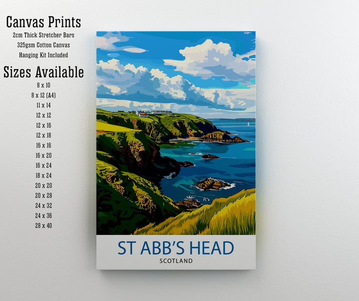 St Abbs Head Scotland Travel Print Wall Decor Wall Art St Abbs Head Wall Hanging Home Décor St Abbs Head Gift Art Lovers Scottish Art Lover