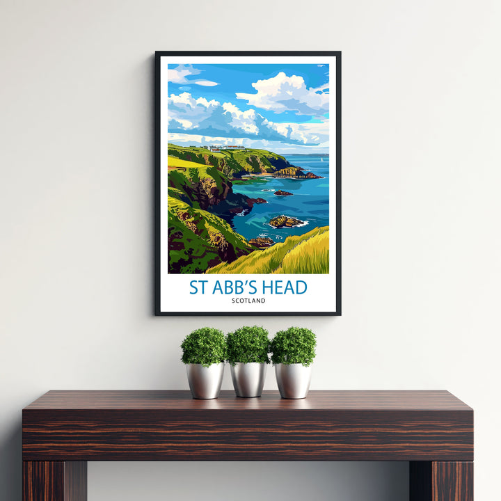 St Abbs Head Scotland Travel Print Wall Decor Wall Art St Abbs Head Wall Hanging Home Décor St Abbs Head Gift Art Lovers Scottish Art Lover