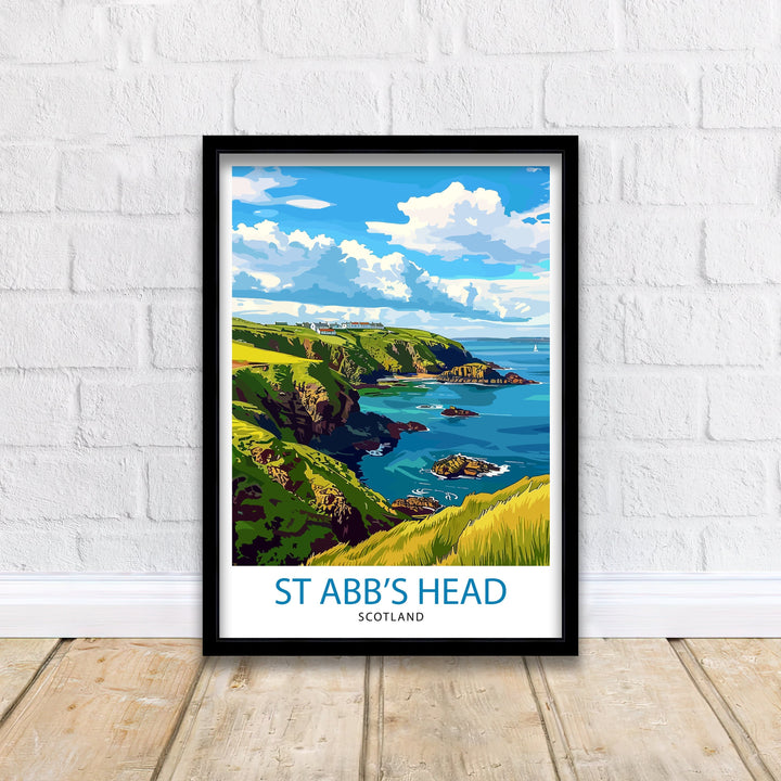 St Abbs Head Scotland Travel Poster