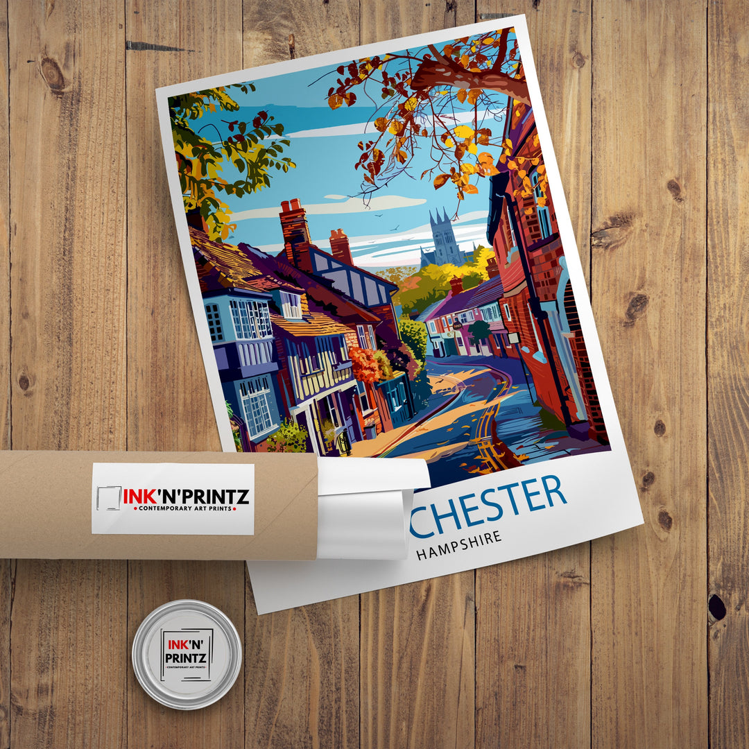 Winchester England Travel Poster