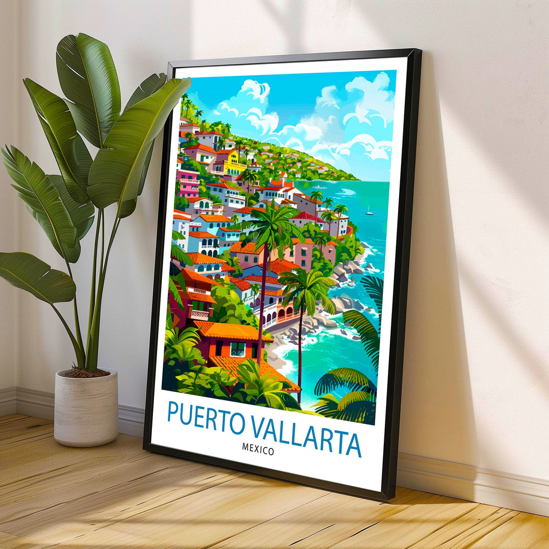 Puerto Vallarta Mexico Travel Print Wall Decor Wall Art Puerto Vallarta Wall Hanging Home Décor Puerto Vallarta Gift Art Lovers Mexican Art