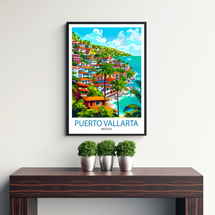 Puerto Vallarta Mexico Travel Print Wall Decor Wall Art Puerto Vallarta Wall Hanging Home Décor Puerto Vallarta Gift Art Lovers Mexican Art