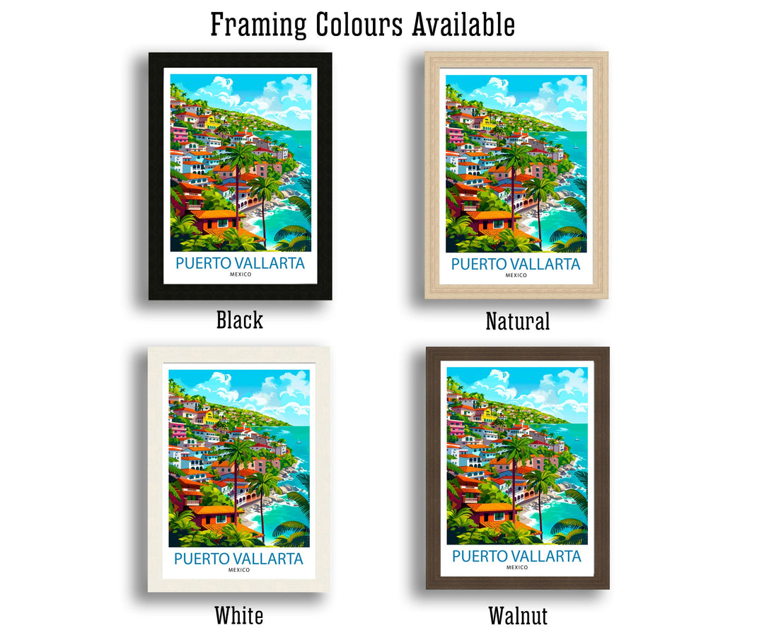 Puerto Vallarta Mexico Travel Print Wall Decor Wall Art Puerto Vallarta Wall Hanging Home Décor Puerto Vallarta Gift Art Lovers Mexican Art