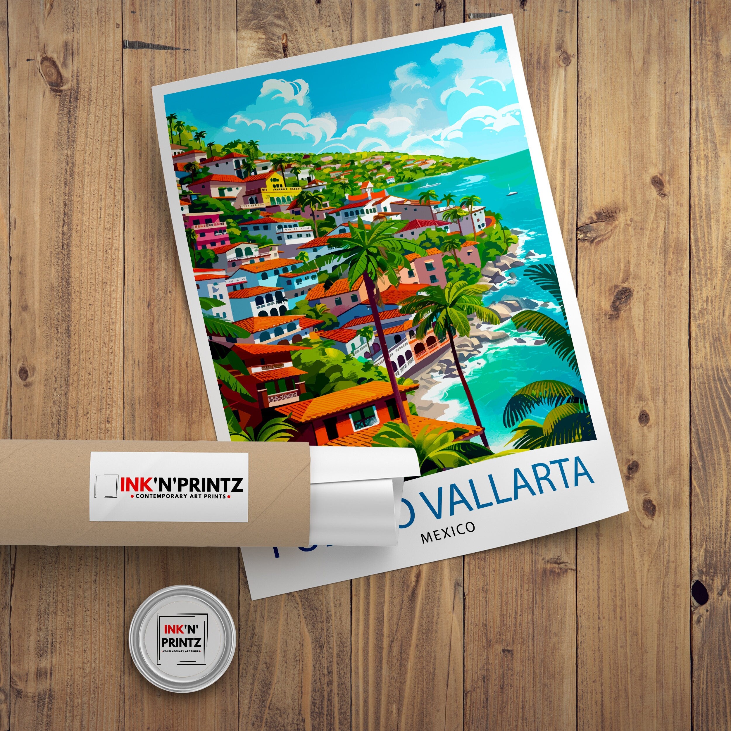 Puerto Vallarta Mexico Travel Print Wall Decor Wall Art Puerto Vallarta Wall Hanging Home Décor Puerto Vallarta Gift Art Lovers Mexican Art