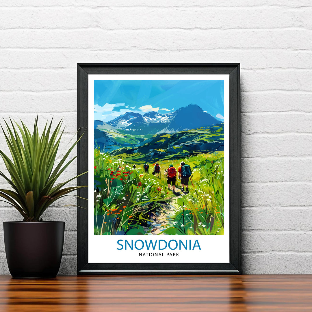 Snowdon Wales Travel Poster