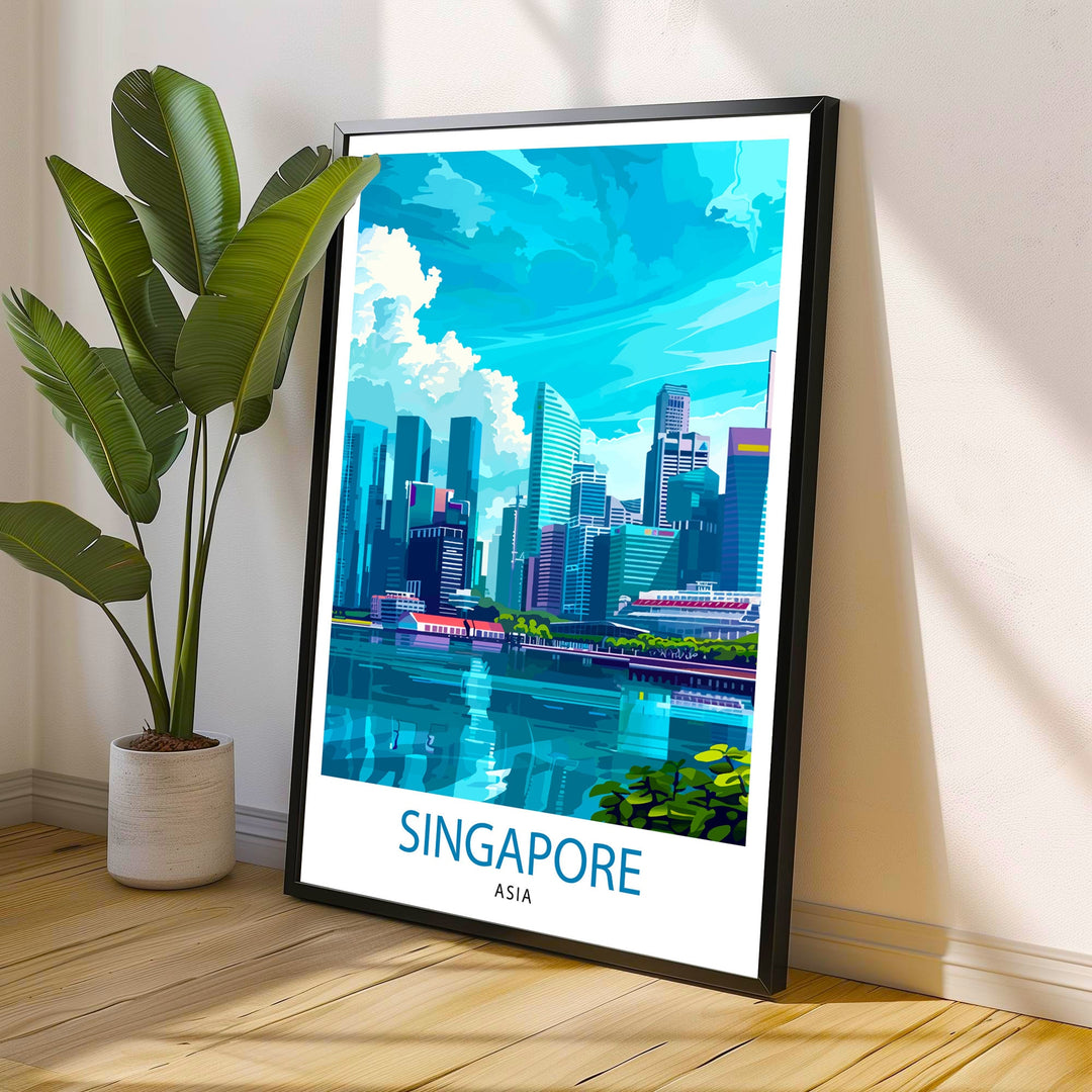 Singapore Travel Print Wall Decor Wall Art Singapore Wall Hanging Home Décor Singapore Gift Art Lovers Asian Art Lover Gift Print Art