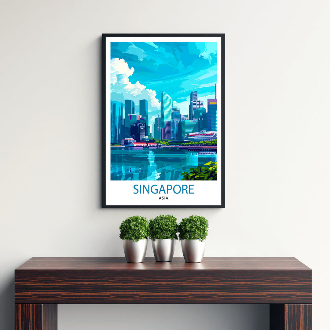 Singapore Travel Print Wall Decor Wall Art Singapore Wall Hanging Home Décor Singapore Gift Art Lovers Asian Art Lover Gift Print Art