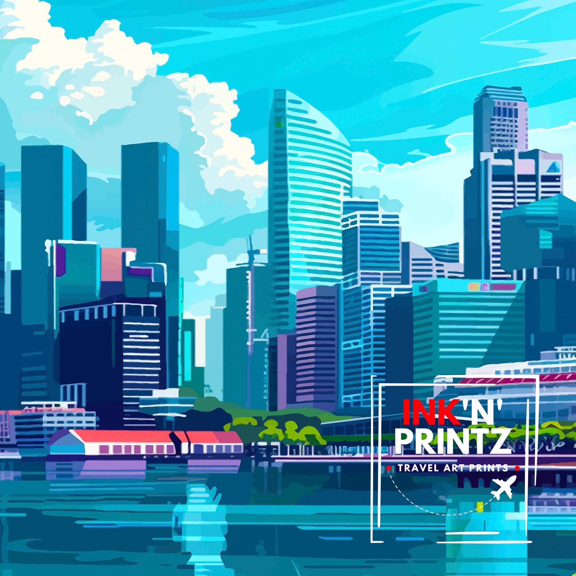 Singapore Travel Print Wall Decor Wall Art Singapore Wall Hanging Home Décor Singapore Gift Art Lovers Asian Art Lover Gift Print Art