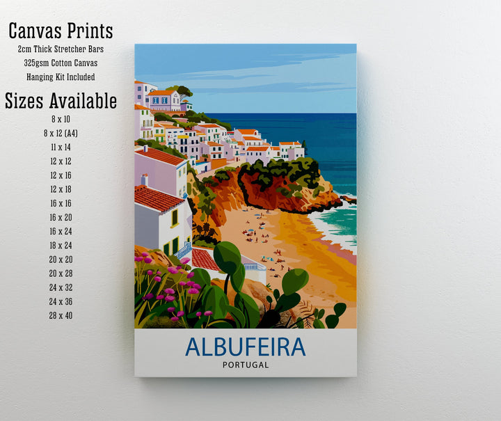 Albufeira Portugal Travel Print Wall Decor Wall Art Albufeira Wall Hanging Home Décor Albufeira Gift Art Lovers Portuguese Art Lover Gift