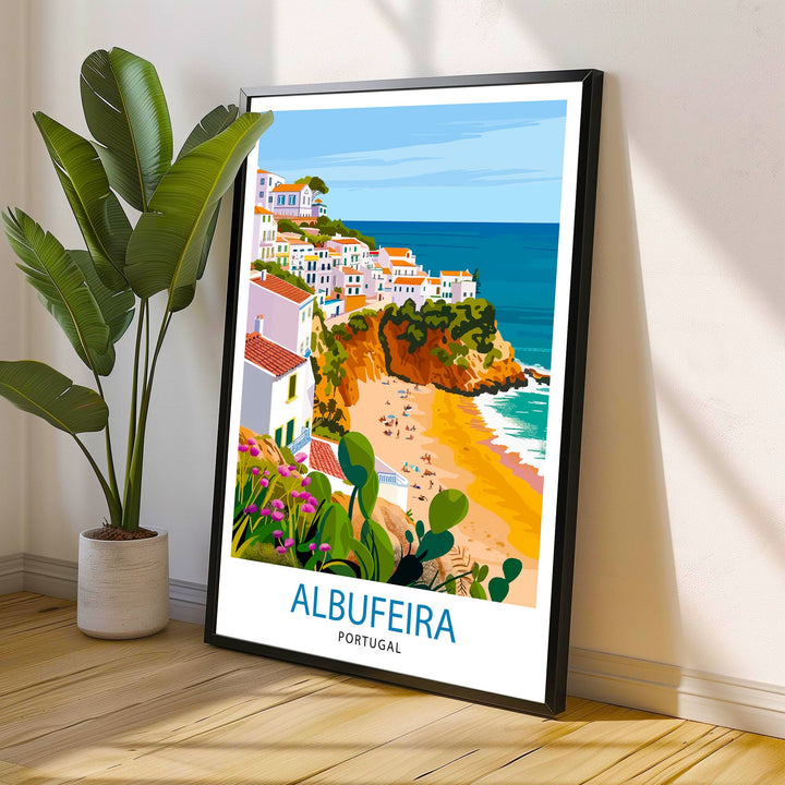 Albufeira Portugal Travel Print Wall Decor Wall Art Albufeira Wall Hanging Home Décor Albufeira Gift Art Lovers Portuguese Art Lover Gift