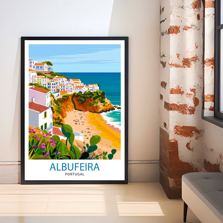 Albufeira Portugal Travel Print Wall Decor Wall Art Albufeira Wall Hanging Home Décor Albufeira Gift Art Lovers Portuguese Art Lover Gift