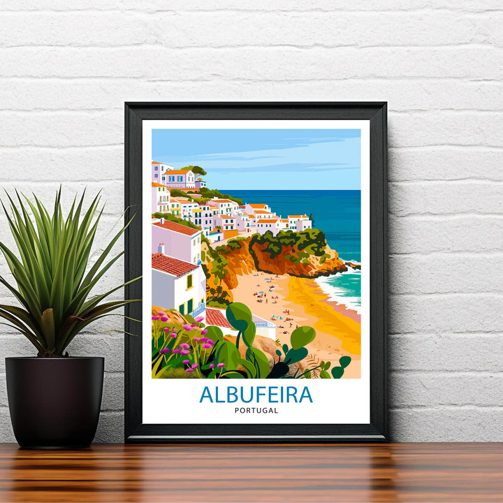 Albufeira Portugal Travel Print Wall Decor Wall Art Albufeira Wall Hanging Home Décor Albufeira Gift Art Lovers Portuguese Art Lover Gift