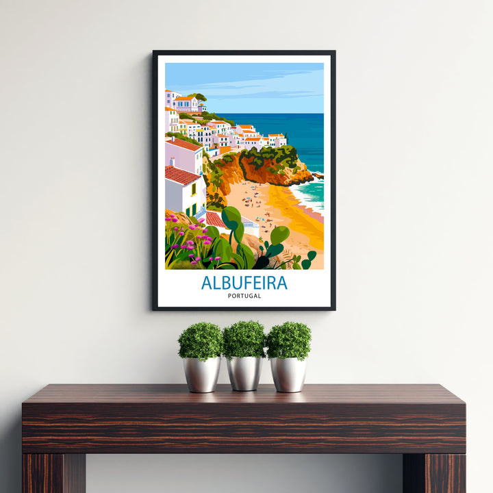 Albufeira Portugal Travel Print Wall Decor Wall Art Albufeira Wall Hanging Home Décor Albufeira Gift Art Lovers Portuguese Art Lover Gift