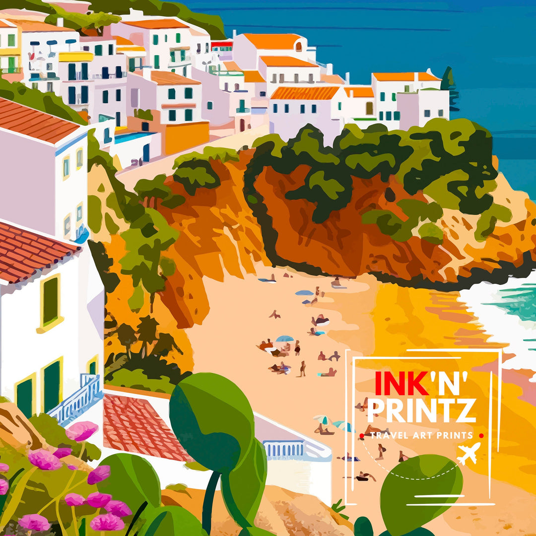 Albufeira Portugal Travel Print Wall Decor Wall Art Albufeira Wall Hanging Home Décor Albufeira Gift Art Lovers Portuguese Art Lover Gift