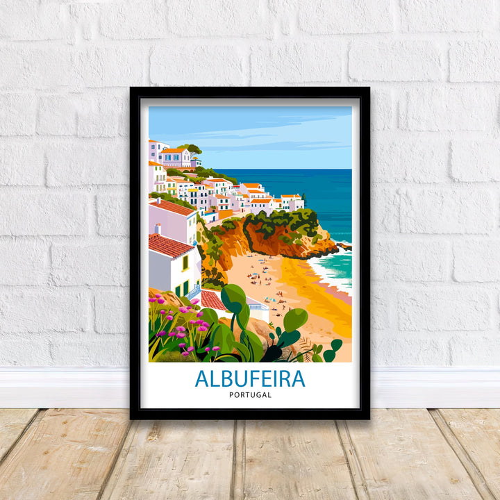 Albufeira Portugal Travel Print Wall Decor Wall Art Albufeira Wall Hanging Home Décor Albufeira Gift Art Lovers Portuguese Art Lover Gift