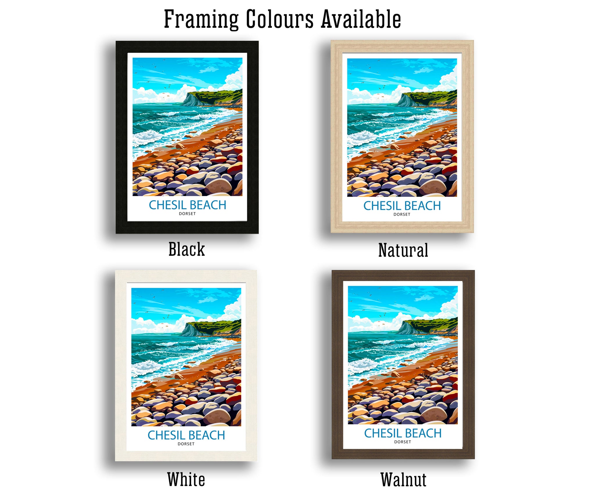 Chesil Beach Dorset Travel Poster