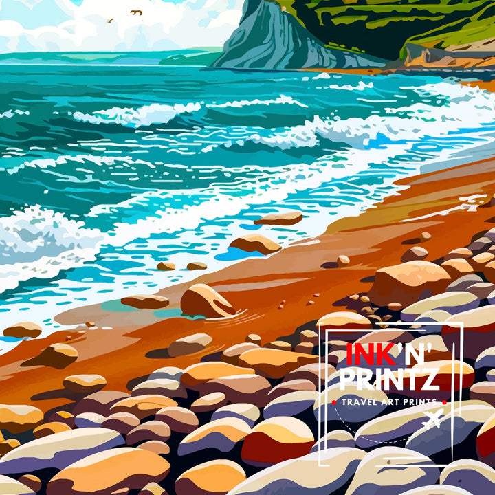 Chesil Beach Dorset Travel Poster